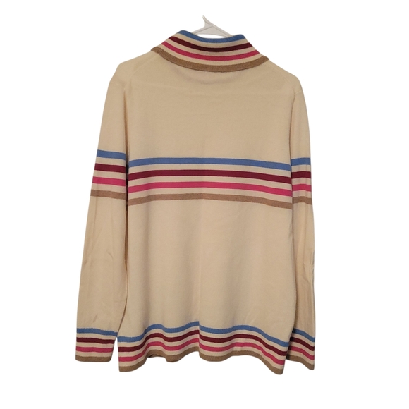 Lands' End Wool/Cashmere Retro Classic Preppy Turtleneck Sweater, Size L/XL - Picture 2 of 7